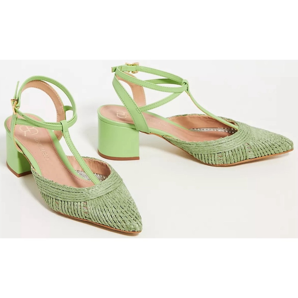 Anthropologie x Rafealla Booz Woven Jute Heeled Sandals Block Heel NWT SZ 10